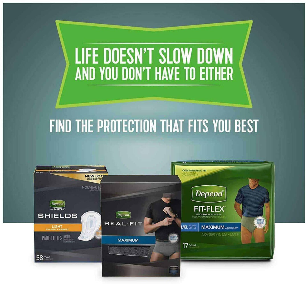 Depend Incontinence Men Guards Maximum Absorbency For Bladder Control - Case of 104 - Senior.com Guards