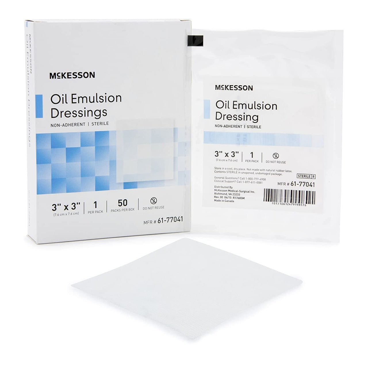 McKesson Oil Emulsion Impregnated Gauze Non-Adhering Dressing, 3" x 3" - Box of 50 - Senior.com Dressings