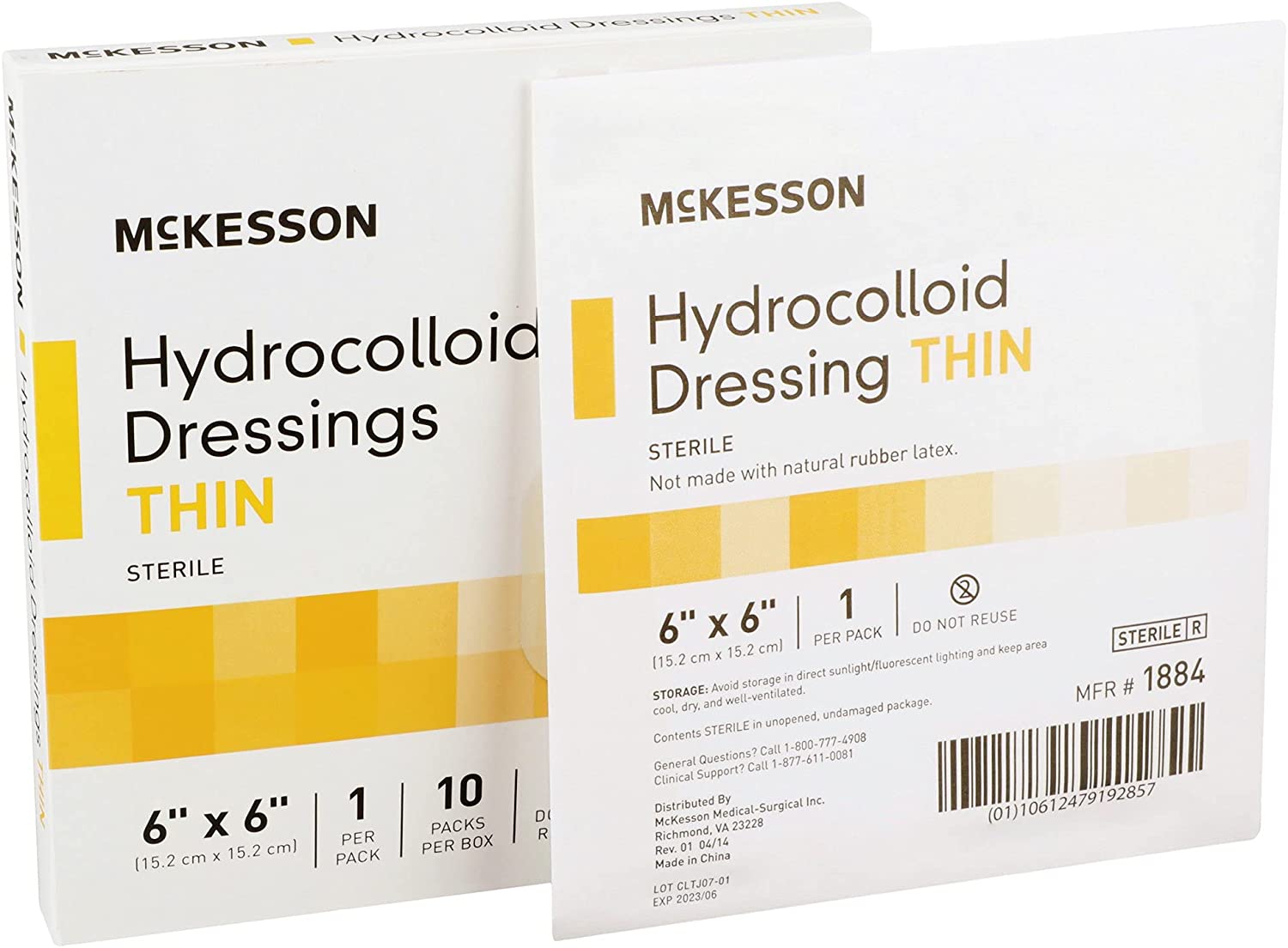 McKesson Hydrocolloid Dressing - Thin Flexible Square Pads - Senior.com Hydrocolloid Dressings