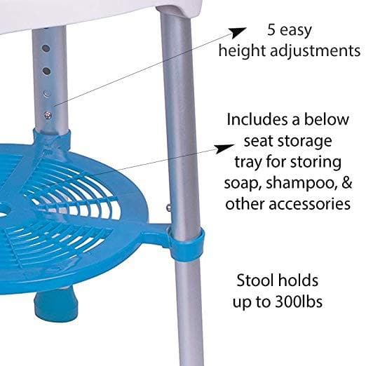 Carex EZ Swivel Shower Stool - Rotates 360 Degrees - Senior.com Bath Benches & Seats
