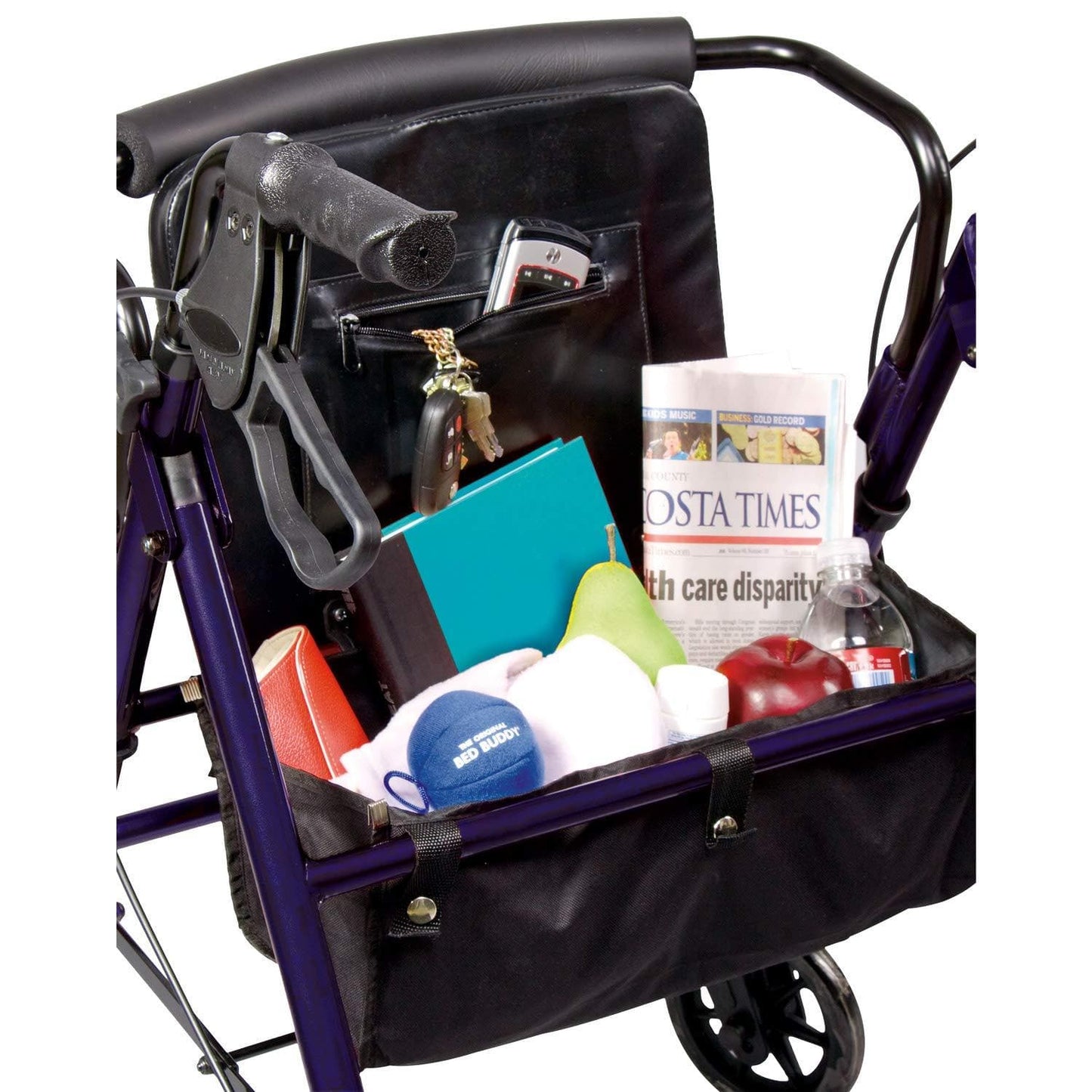 Carex Steel Rollator Rolling Walker with Seat and Back Support - Senior.com Rollators