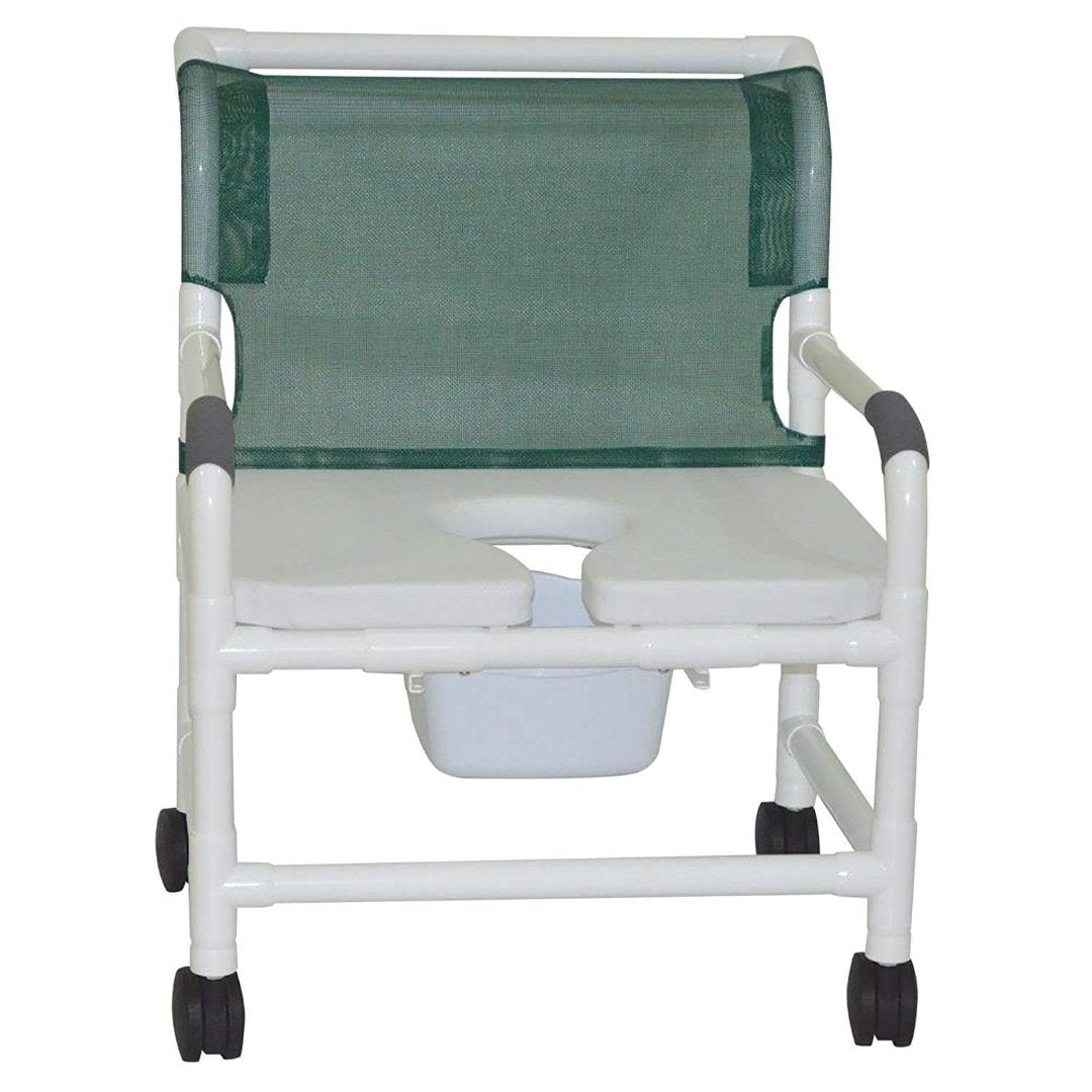 MJM International Extra Wide 26" Bariatric PVC Shower Chair with Commode Opening - Senior.com Shower Chairs