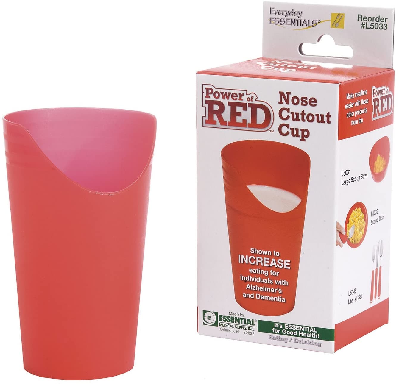 Essential Medical Supply Power of Red™ Nose Cutout Cup - Senior.com Drinking Cups