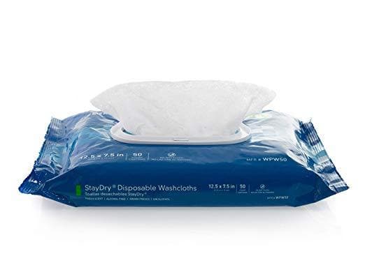 Mckesson StayDry Disposable Washcloths with Aloe - Senior.com Cleansing Wipes