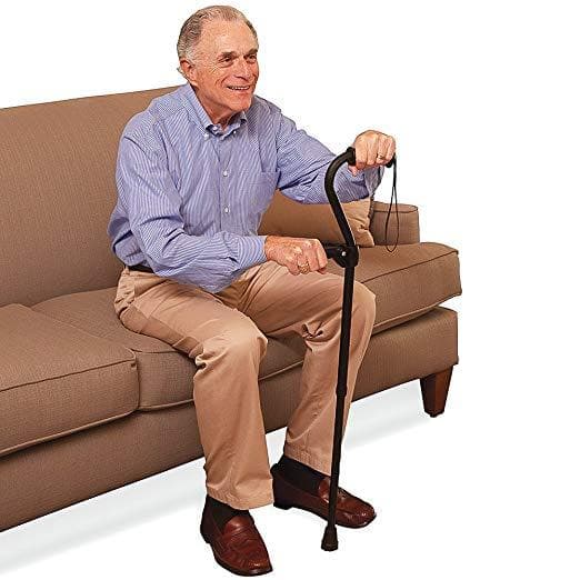 Carex Stand Assist Uplift Walking Cane with Secondary Flip Down Handle - Senior.com Canes