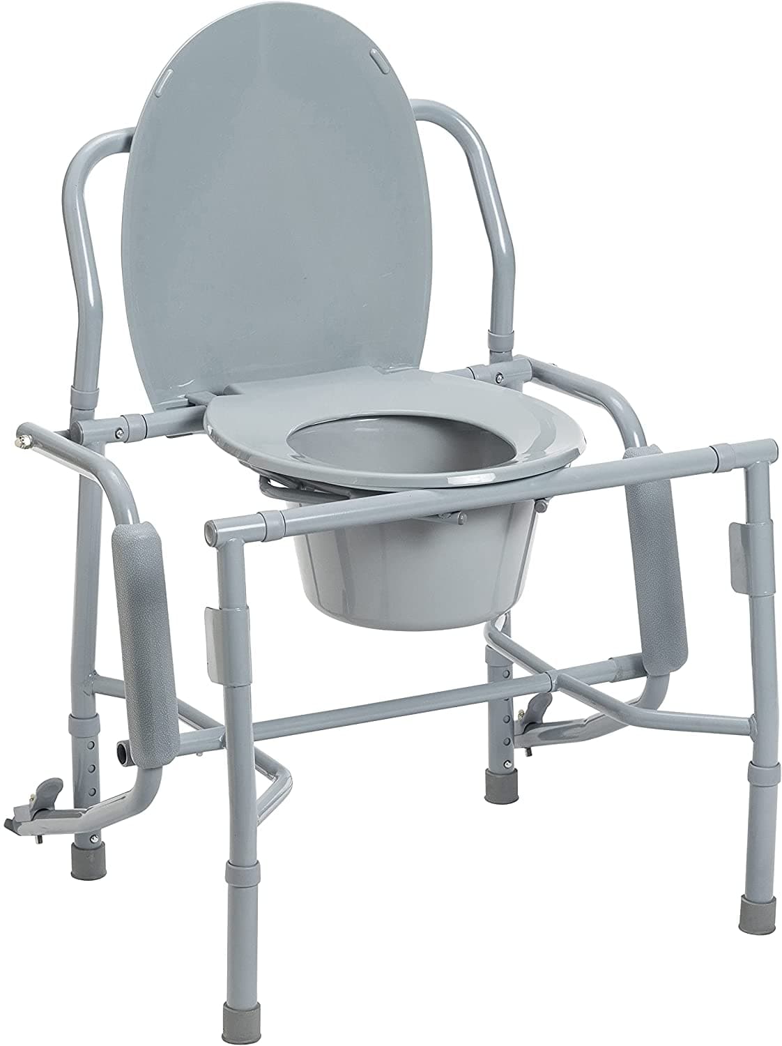 Drive Medical Steel Drop Arm Bedside Commode with Padded Arms - Senior.com Commodes
