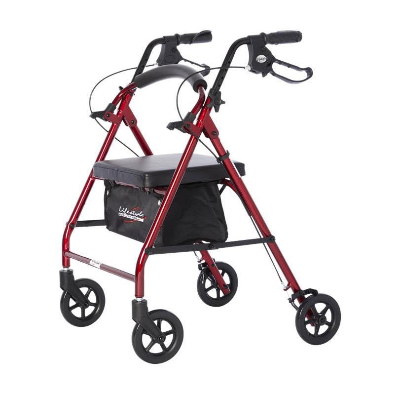 Lifestyle Mobility Aids Folding Royal Aluminum Rollator with 6" Wheels - Senior.com Rollators