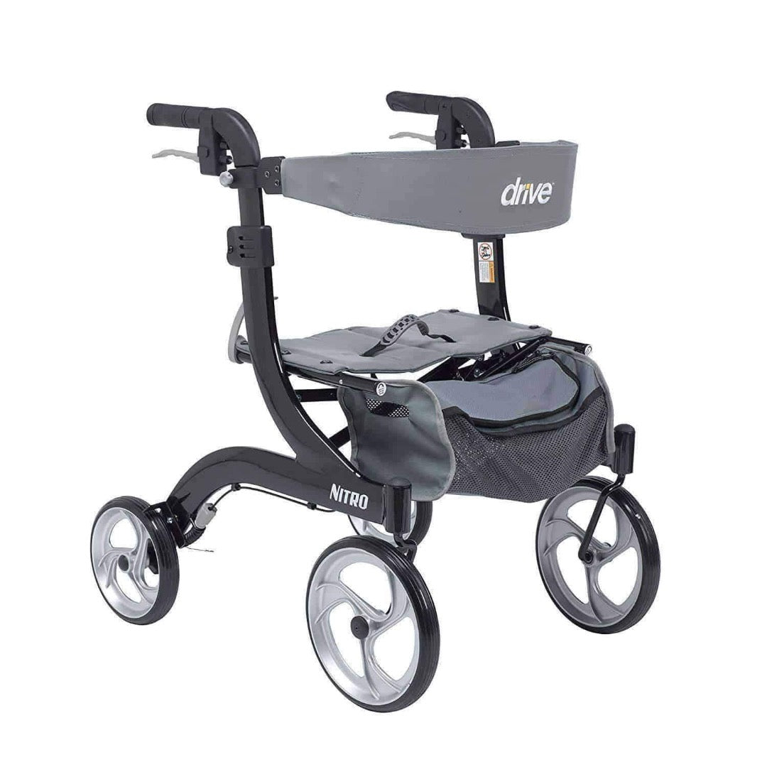 Drive Medical Nitro Euro Style Rollator Rolling Walker Hemi Height - Senior.com Rollators