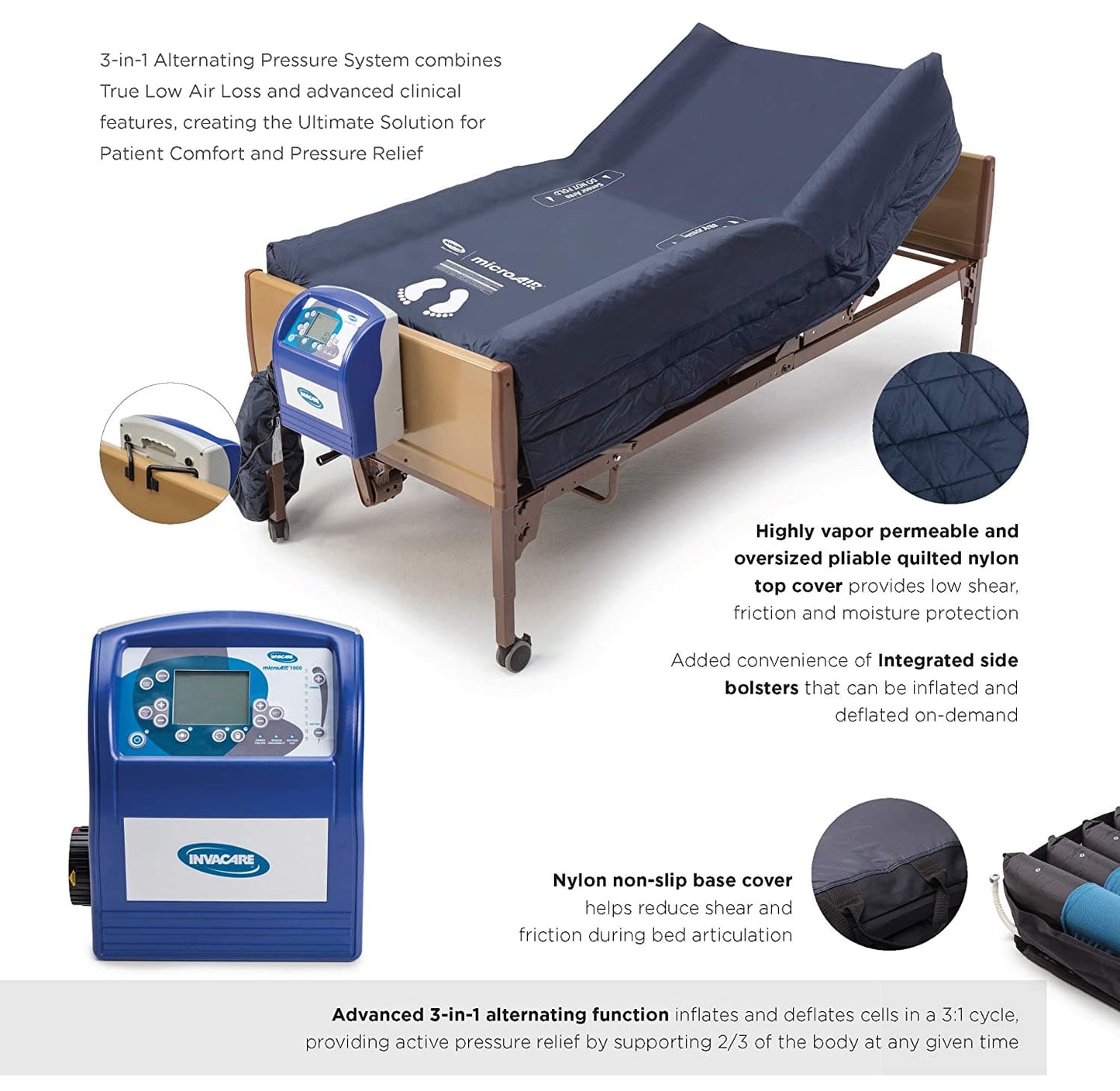 Invacare MicroAIR Alternating Pressure Bariatric Low Air Loss Mattress System - Senior.com Low Air Loss Mattress