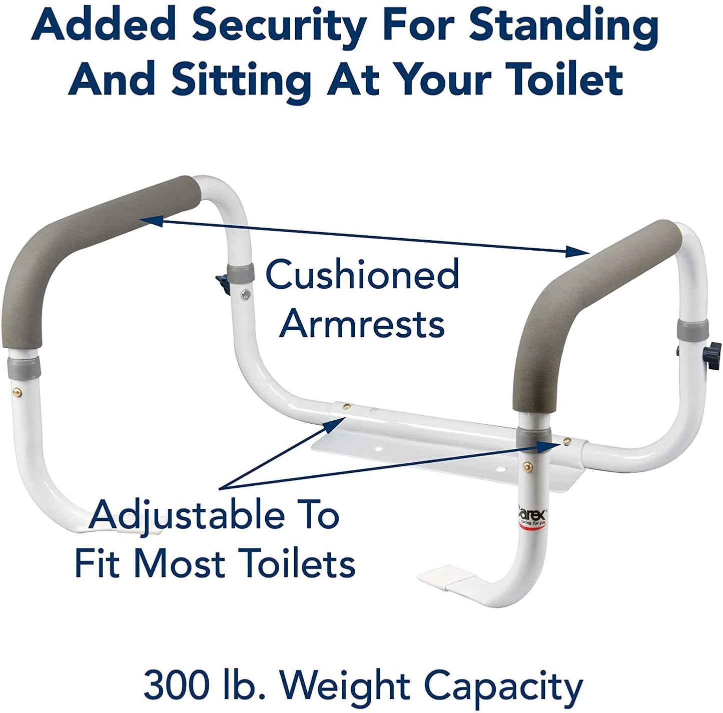 Carex Toilet Safety Frame with Adjustable Width - Easy Installation - Senior.com Toilet Safety Frames