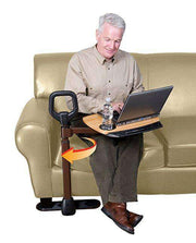 Stander Tray Table - Ergonomic  Bamboo Swivel TV Laptop Tray - Safety Support Mobility Handle - Senior.com Bed Rails