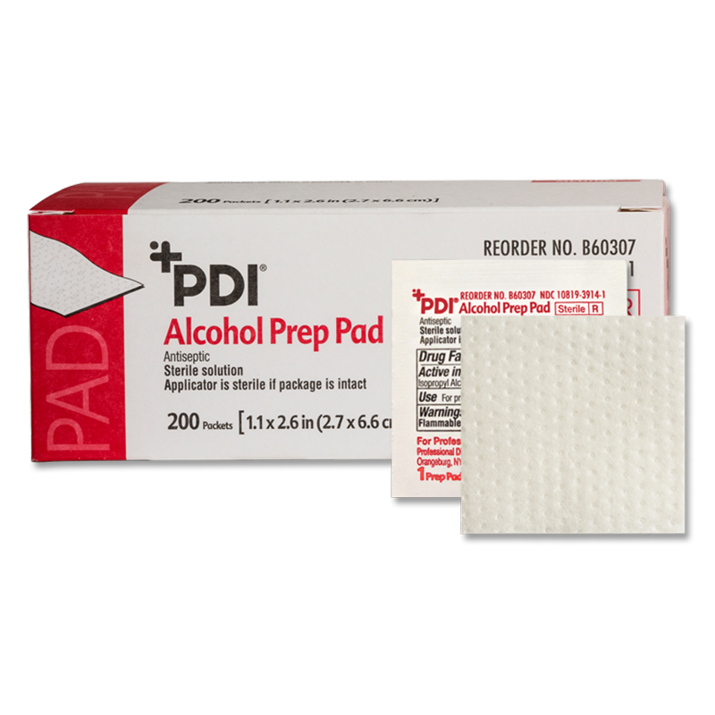 PDI Medium 70% Isopropyl Alcohol Prep Pads - Individually Wrapped box of 200 - Senior.com Alcohol Wipes
