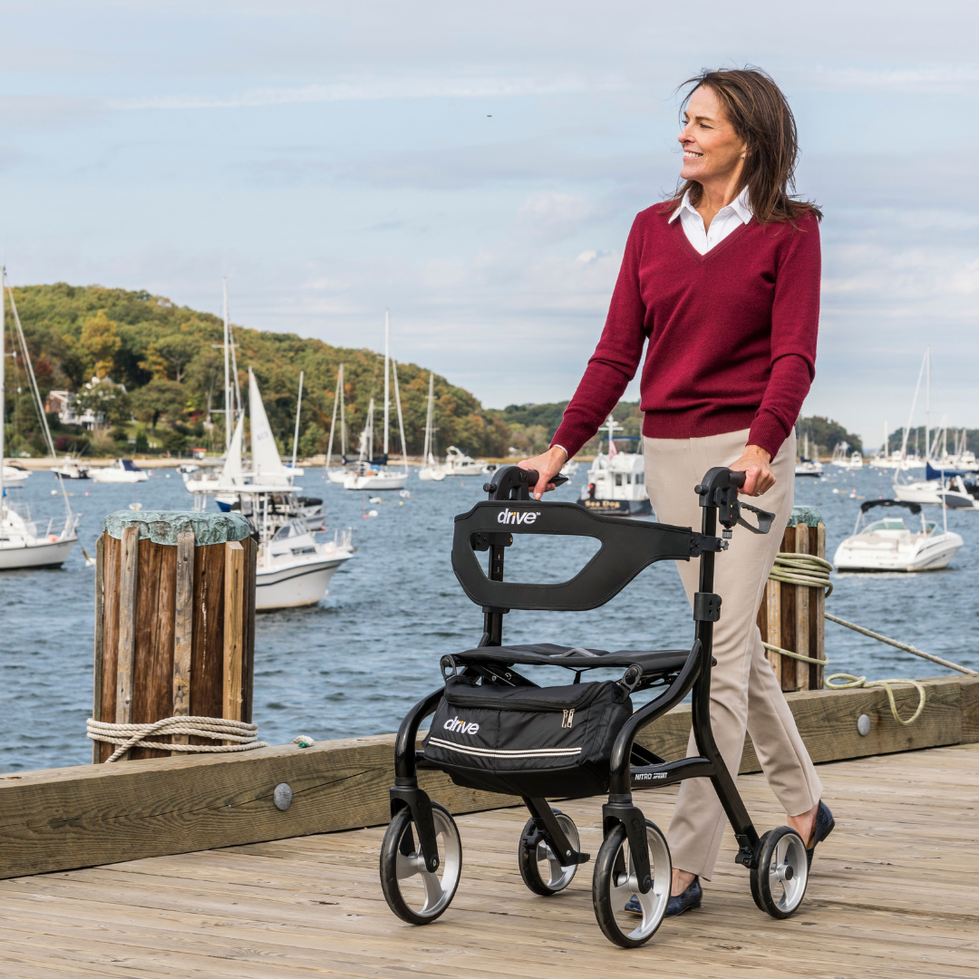 Drive Medical Nitro Sprint Rollator Euro Style Rolling Walker - Senior.com Rollators