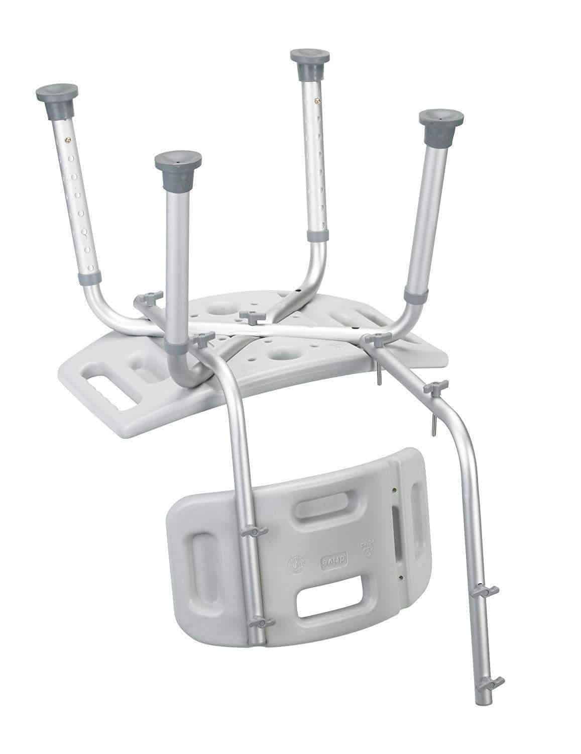 Drive Medical Bathroom Safety Shower Tub Bench Chair with Back Gray - Senior.com Bath Benches & Seats