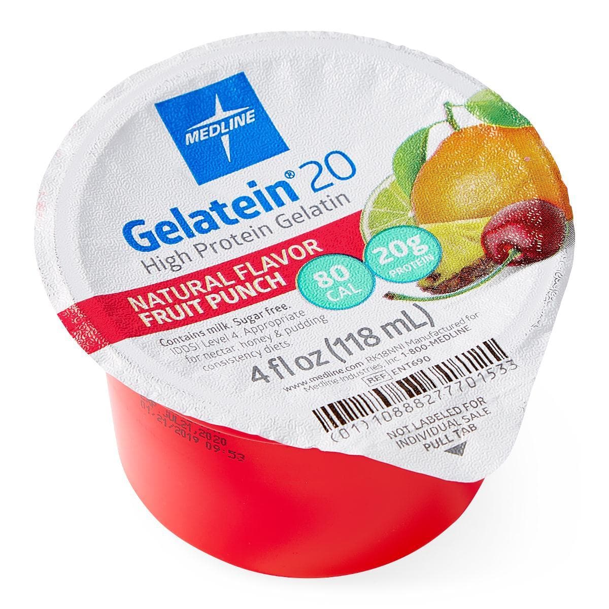 Medline Active Gelatein 20 Nutrition Supplement 4-oz Cups - Case of 36 - Senior.com Protein Supplements