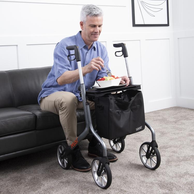 Trust Care Let’s Move Modern Folding Rollator with Seat & Storage Bag - Senior.com Rollators
