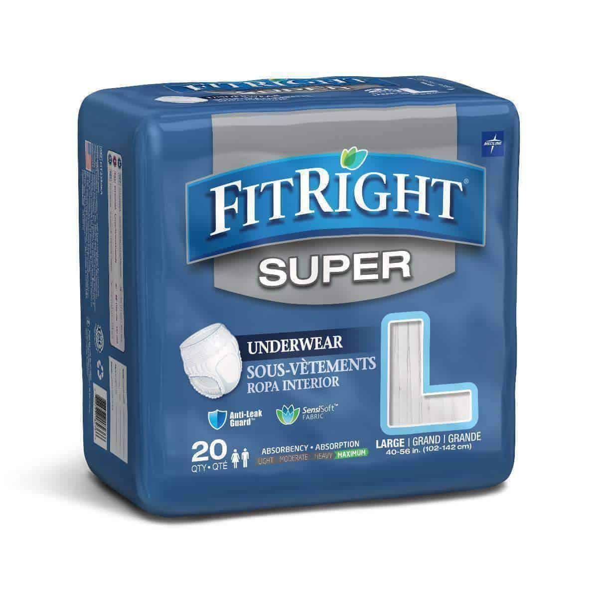 FitRight Super Adult Incontinence Underwear - Maximum Absorbency Case of 80 - Senior.com Incontinence