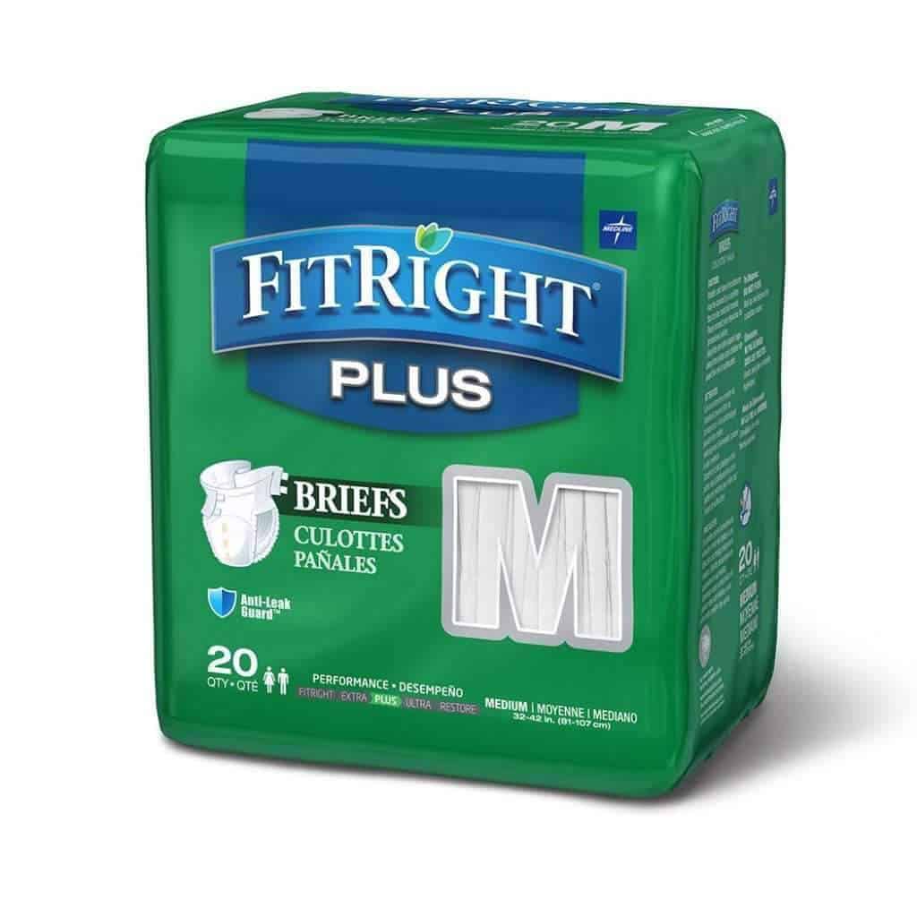 FitRight Plus Adult Diapers - Unisex Disposable Incontinence Briefs with Tabs - Moderate Absorbency - Senior.com Incontinence