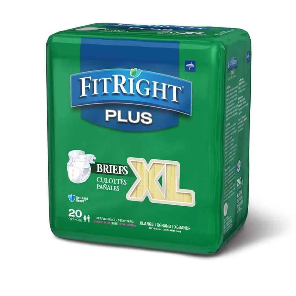 FitRight Plus Adult Diapers - Unisex Disposable Incontinence Briefs with Tabs - Moderate Absorbency - Senior.com Incontinence