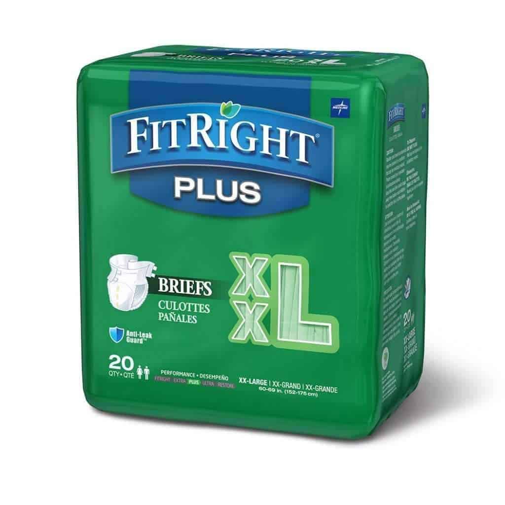 FitRight Plus Adult Diapers - Unisex Disposable Incontinence Briefs with Tabs - Moderate Absorbency - Senior.com Incontinence