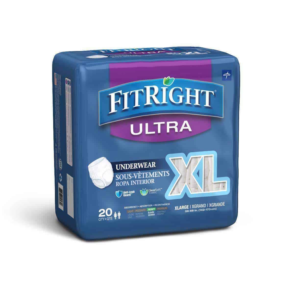 FitRight Ultra Protective Unisex Incontinence Underwear - Case of 80 - Senior.com Incontinence