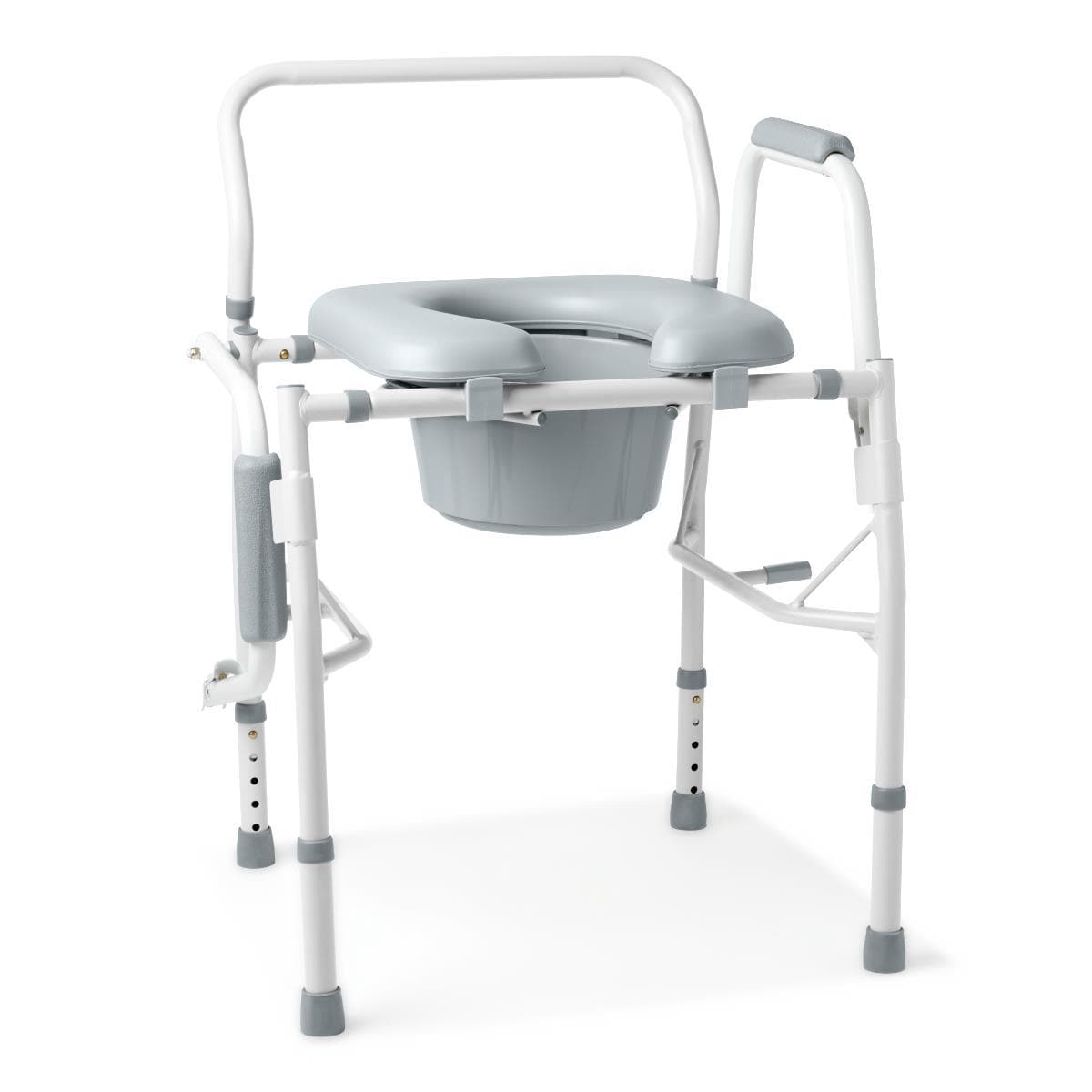 Medline Drop-Arm Commode with Padded Seat - Height Adjustable - Senior.com Commodes