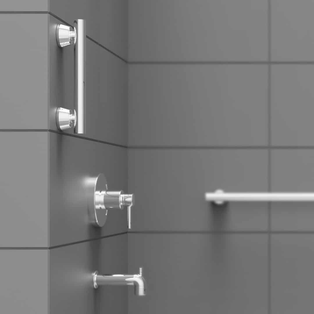 Invisia Linear Bathroom Grab Bars - Fall Prevention Up To 500 Lb Capacity - Senior.com Grab Bars & Safety Rails