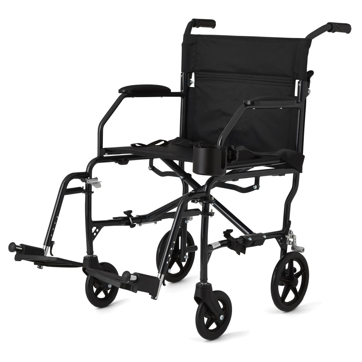 Medline Ultralight Folding Transport Chair - Weighs Only 14.8 lbs - Senior.com Transport Chairs