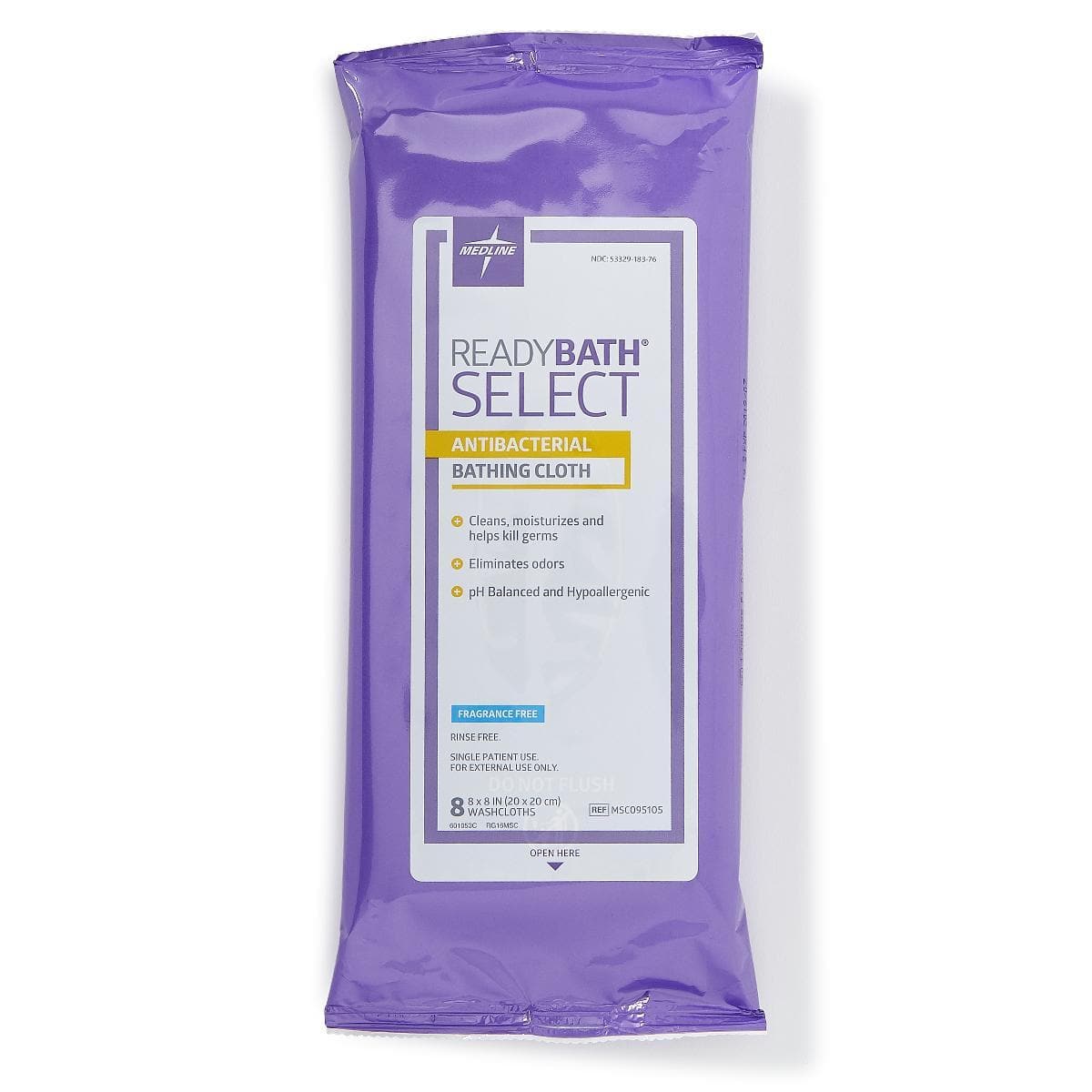 Medline ReadyBath SELECT Antibacterial Medium-Weight Washcloths - Senior.com Bathing Wipes
