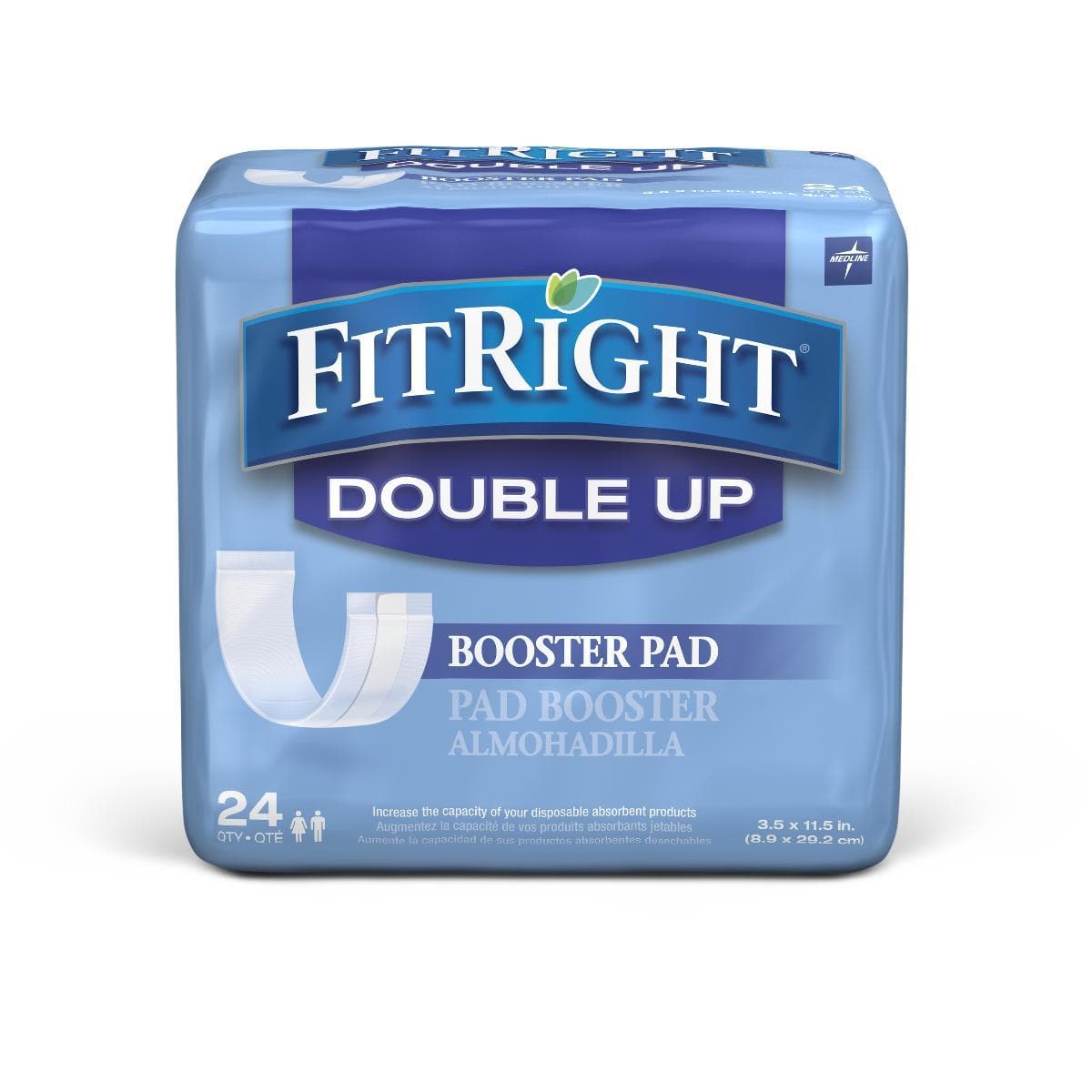 FitRight Double Up Thin Incontinence Booster Pads - Case of 192 Pads - Senior.com Bosster Pads