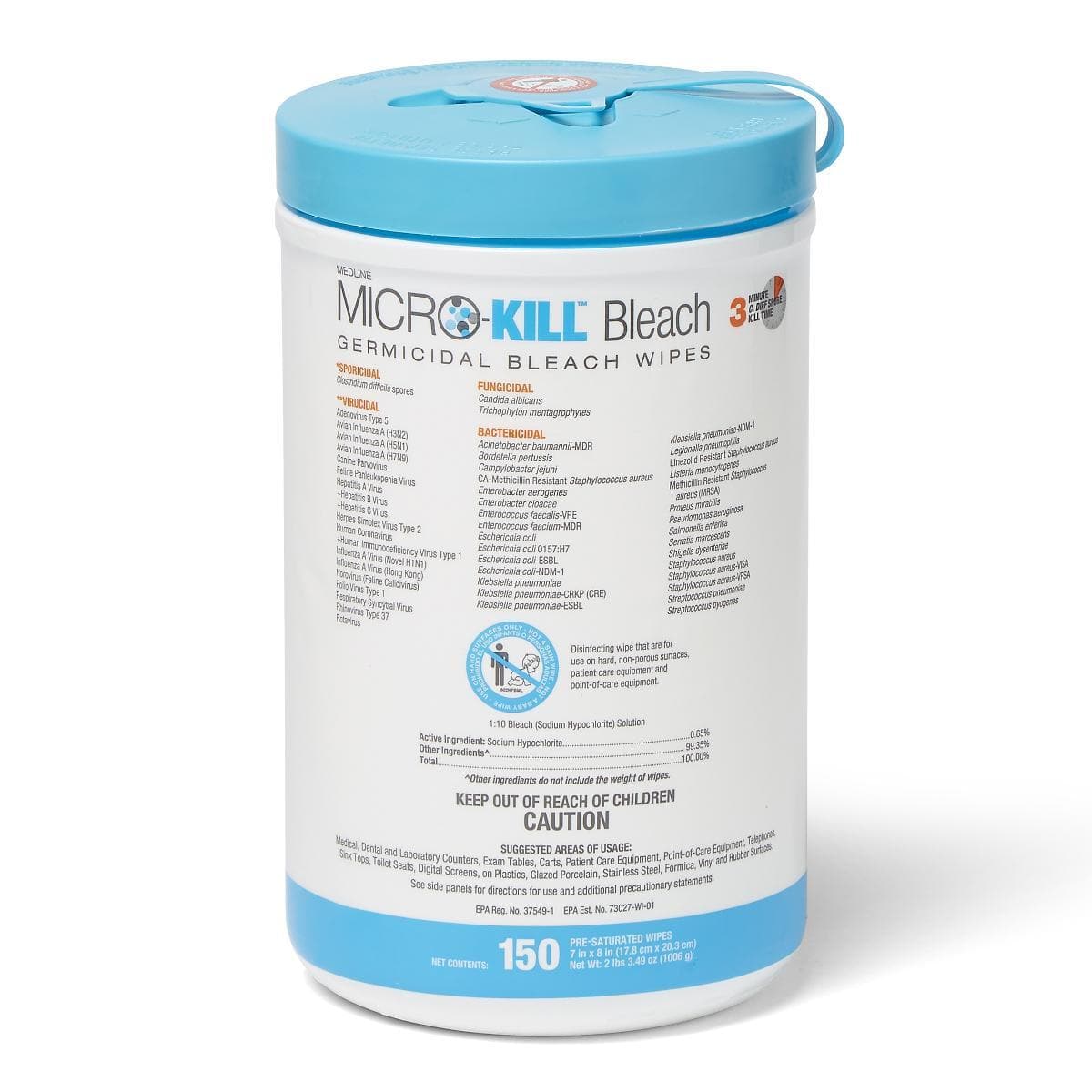 Micro-Kill Bleach Germicidal Surface Cleaning Wipes - 150 Wipes - Senior.com Bleach