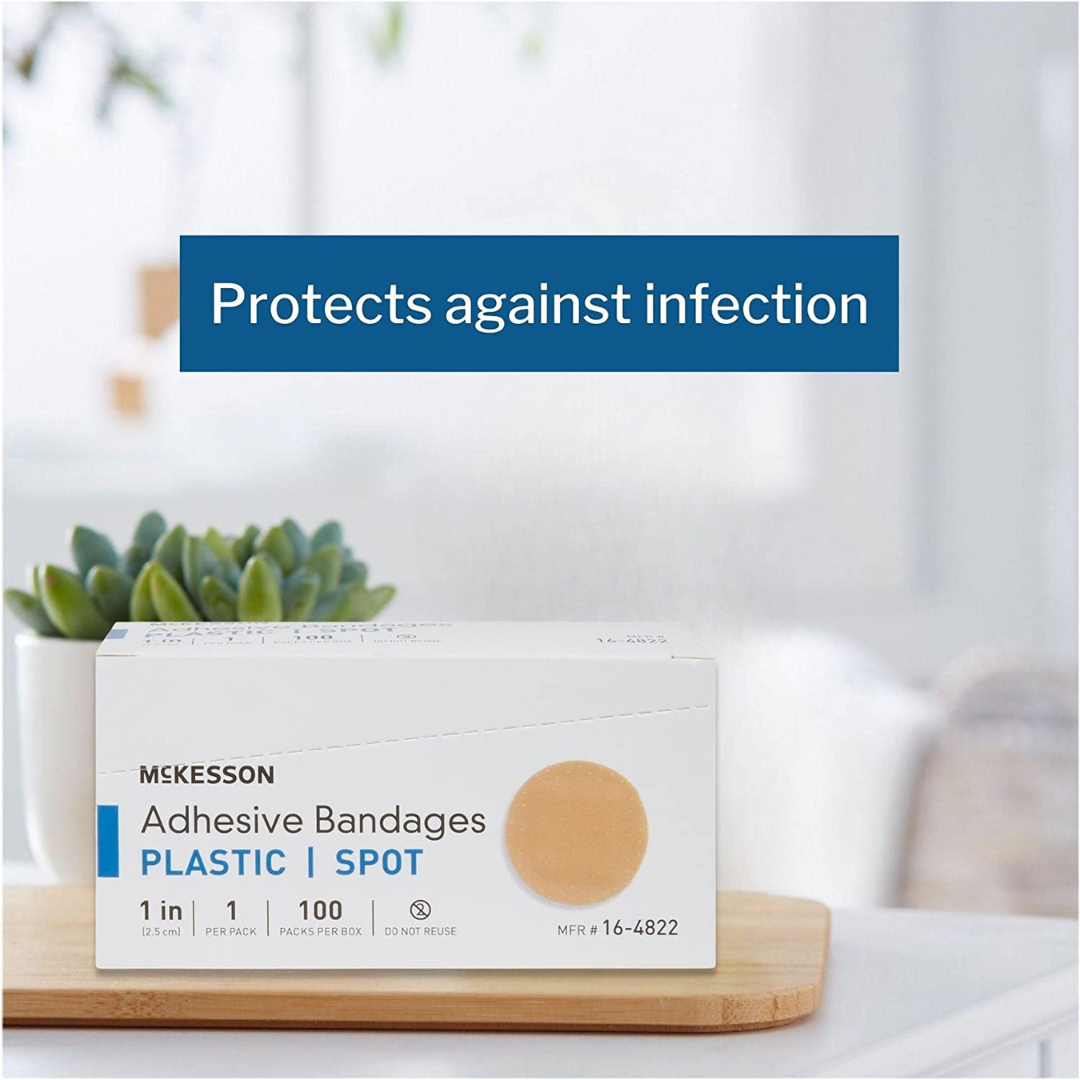 McKesson Medi-Pak Performance Sheer Adhesive Spot Bandage - 1" Diameter - Senior.com Bandages
