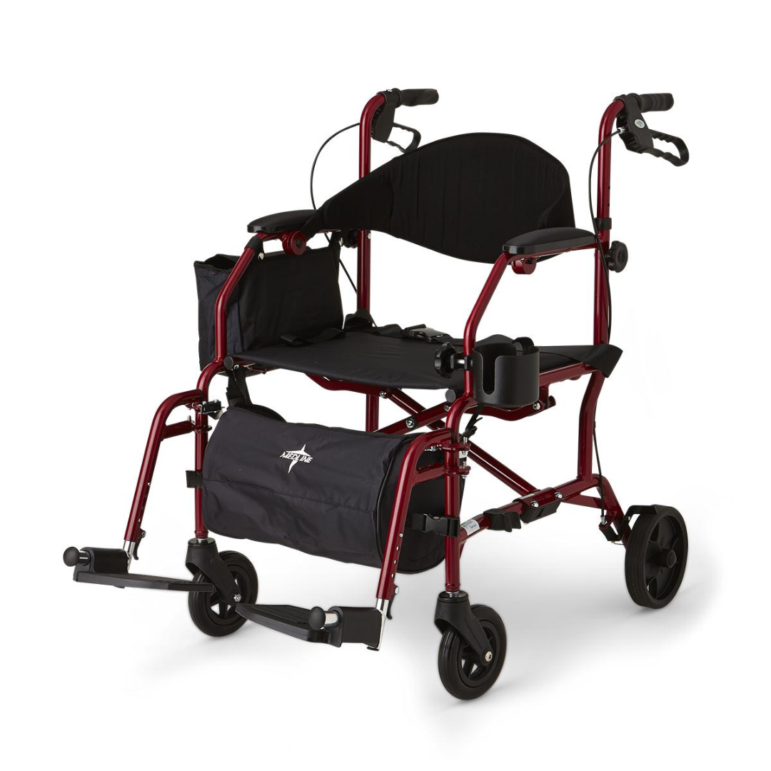 Medline Deluxe Hybrid Combination Rollator & Transport Chairs - Senior.com Rollators