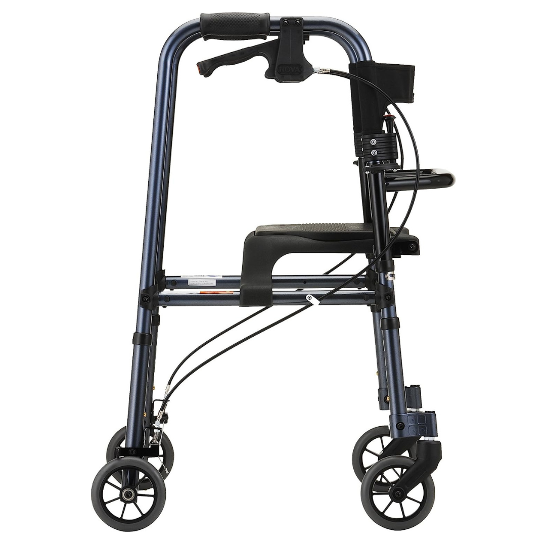 Nova Medical 4010 Cruiser De-Light Hybrid Walker Rollator with Seat - Senior.com Rollators