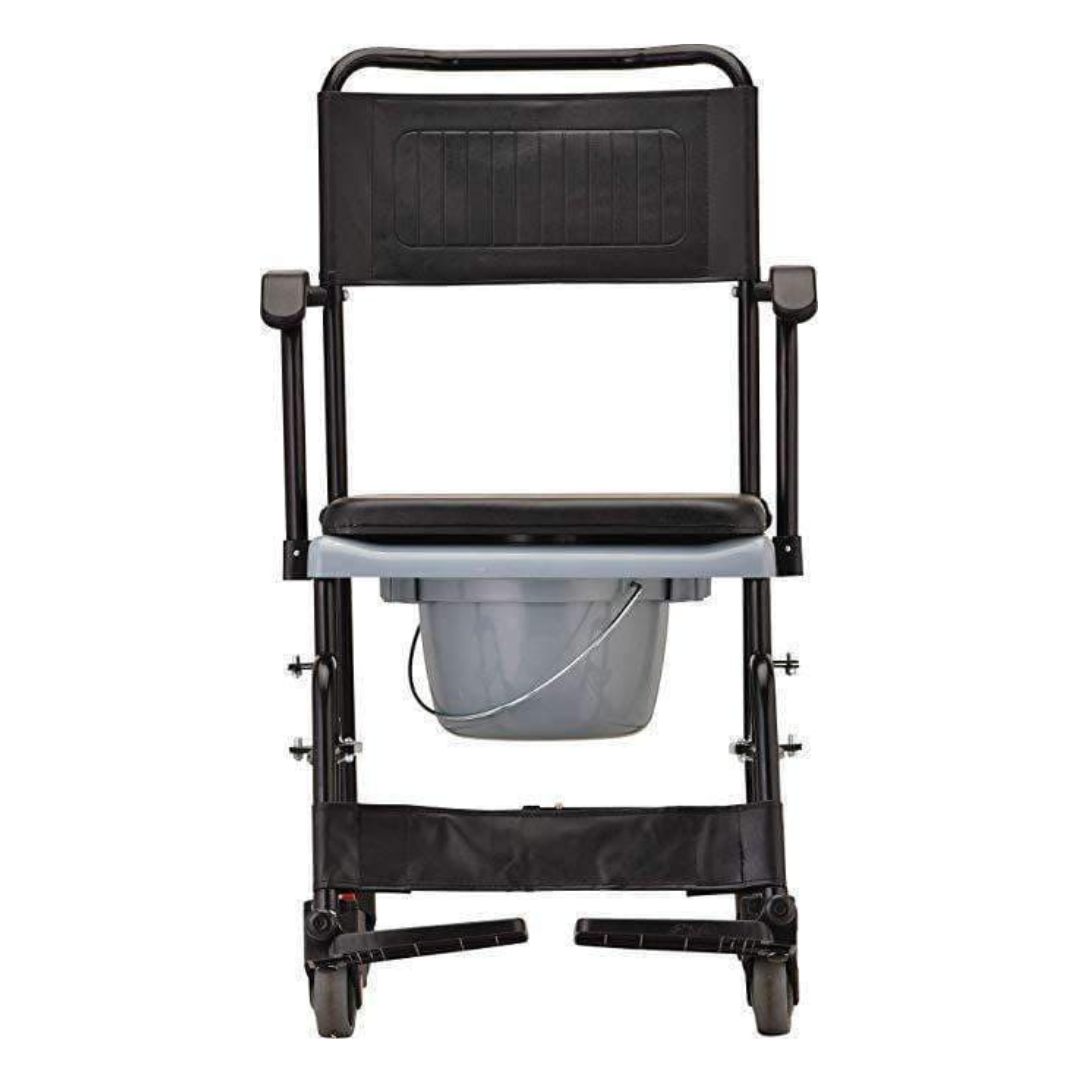 Nova Medical 8805 Drop-Arm Transport Chair Commode with Wheels - Senior.com Commodes