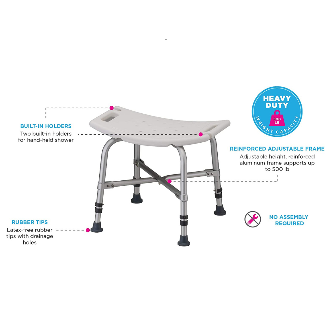 Nova Medical Heavy Duty Bariatric Bath Seat with Non-Skid Rubber Tips - Senior.com Bath Benches & Seats