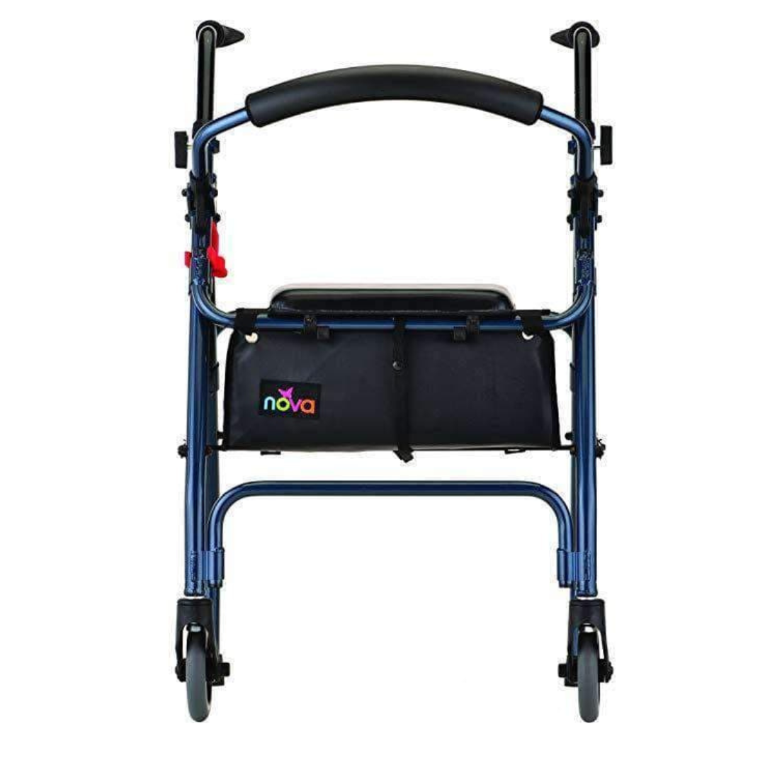 Nova Medical 4201 Lightweight Folding Cruiser II Walker Hybrid - Blue - Senior.com walkers
