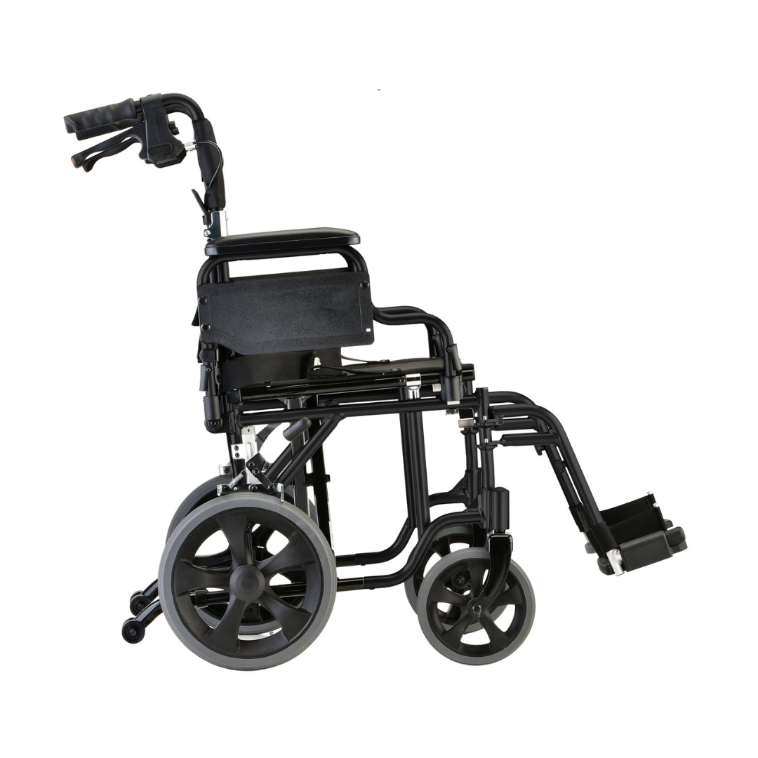 Nova Medical 352 Lightweight Transport Chair with 12” Rear Wheels - Open Box - Senior.com Transport Chairs