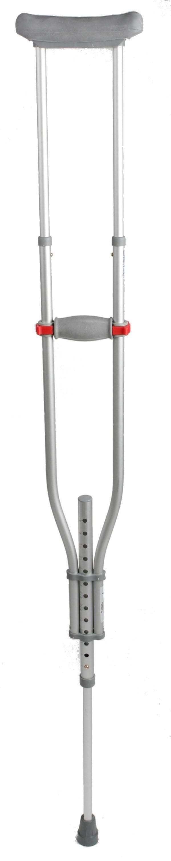 Medline Quick-Fit Aluminum Crutches - Height Adjustable 4'7" to 6'7" - Senior.com Push-Button Crutches