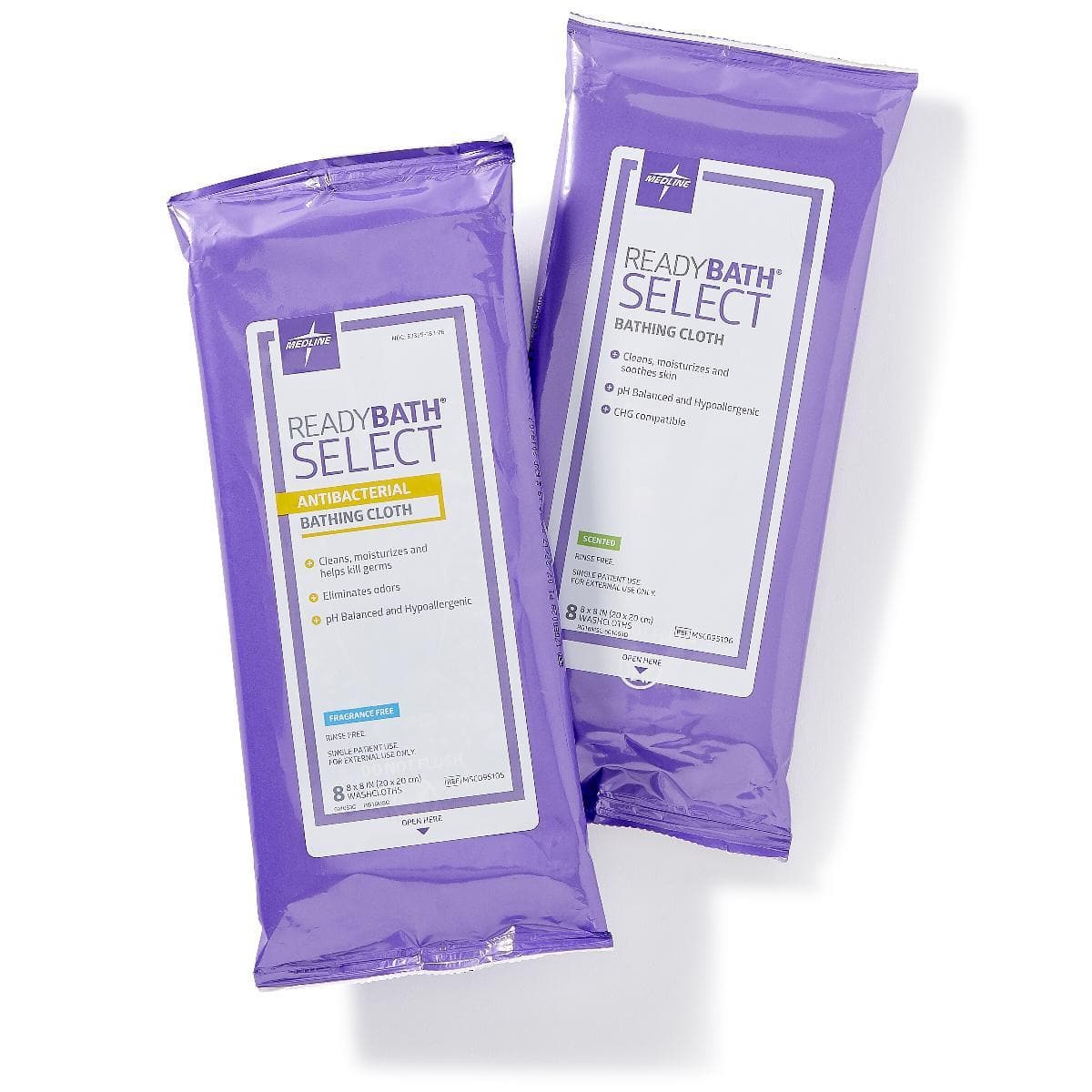 Medline ReadyBath SELECT Antibacterial Medium-Weight Washcloths - Senior.com Bathing Wipes