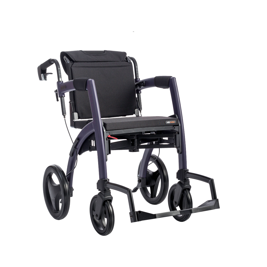 Rollz Motion Premium 2-in-1 Rollator & Transport Chairs - Senior.com Hybrid Transport Chair/Rollators