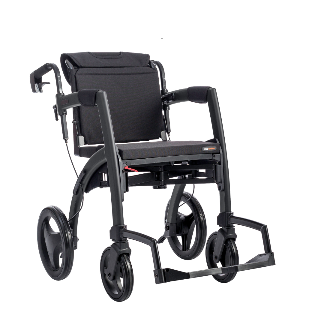 Rollz Motion Premium 2-in-1 Rollator & Transport Chairs - Senior.com Hybrid Transport Chair/Rollators