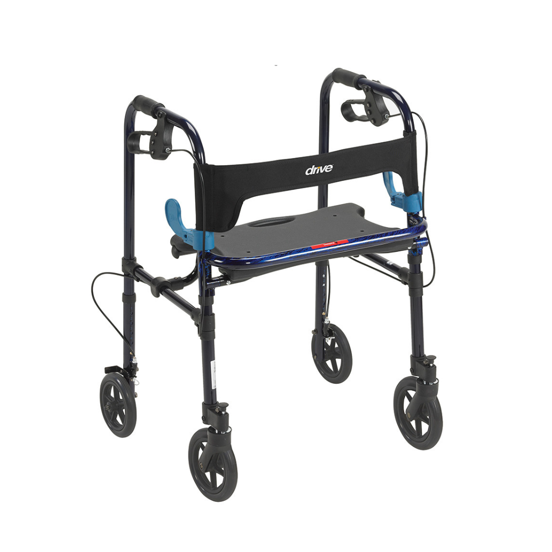 Drive Medical Deluxe Clever Lite Rollator Walkers - Flame Blue - Senior.com Rollators