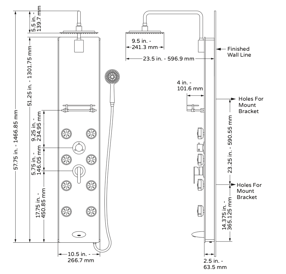 Pulse ShowerSpa Lahaina Luxury Shower System with Shower Arm - Senior.com Shower Systems
