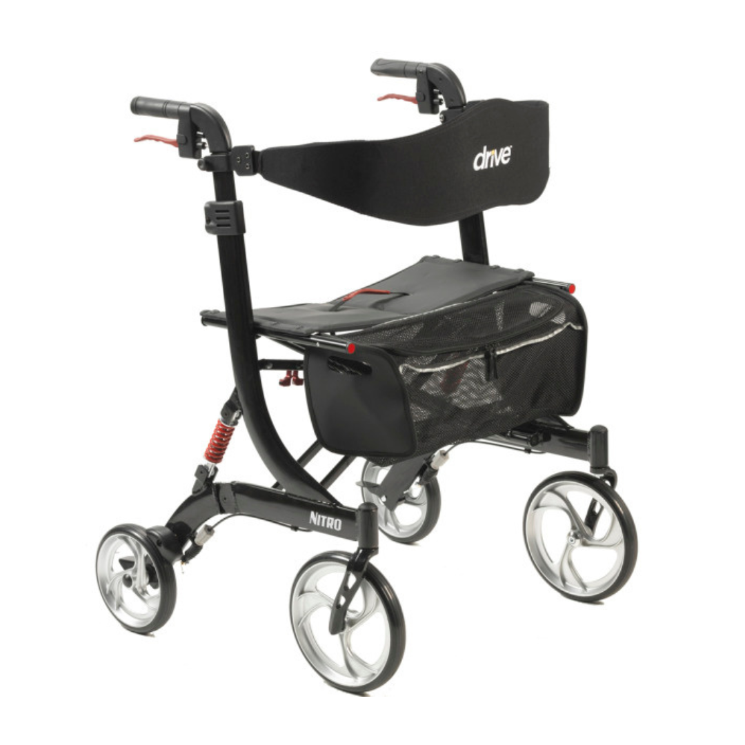 Drive Medical Heavy Duty Bariatric Nitro Euro Style Walker Rollator - Senior.com Rollators