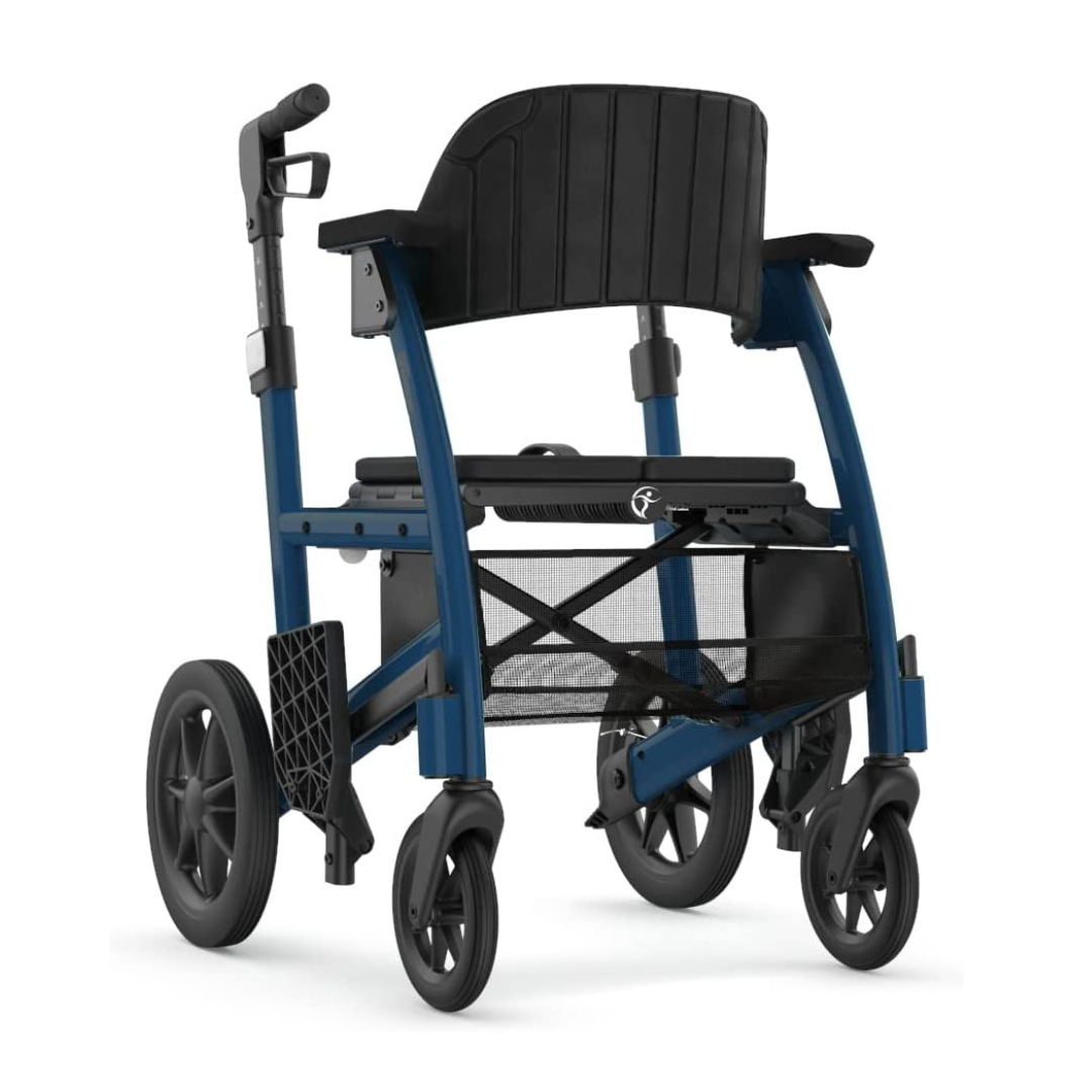 Triumph Prestige All-In-One Rollator - Hybrid Transport Chair Walker - Senior.com Hybrid Transport Chair/Rollators