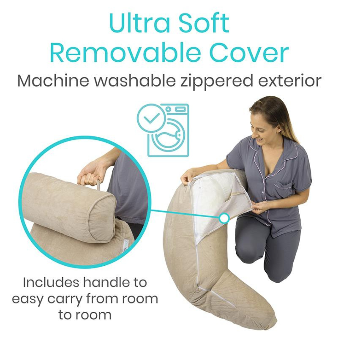 Vive Health Upright Reading Pillow with Cup Holder & Pockets - Senior.com Pillows