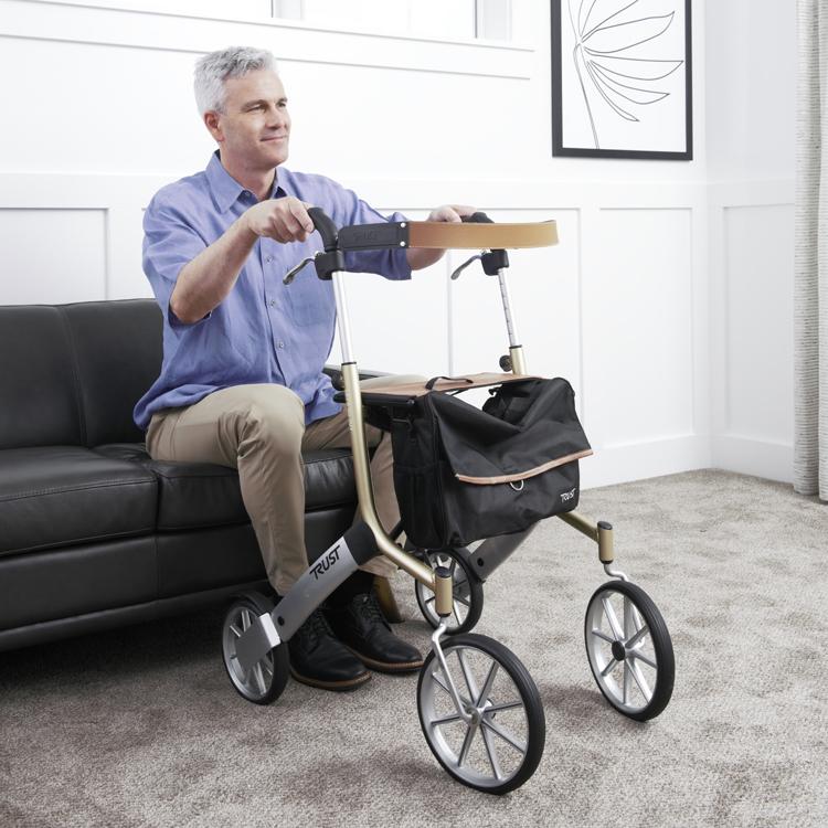 Trust Care Let’s Go Out Euro-Style Folding Rollator with Seat & Storage - Senior.com Rollators