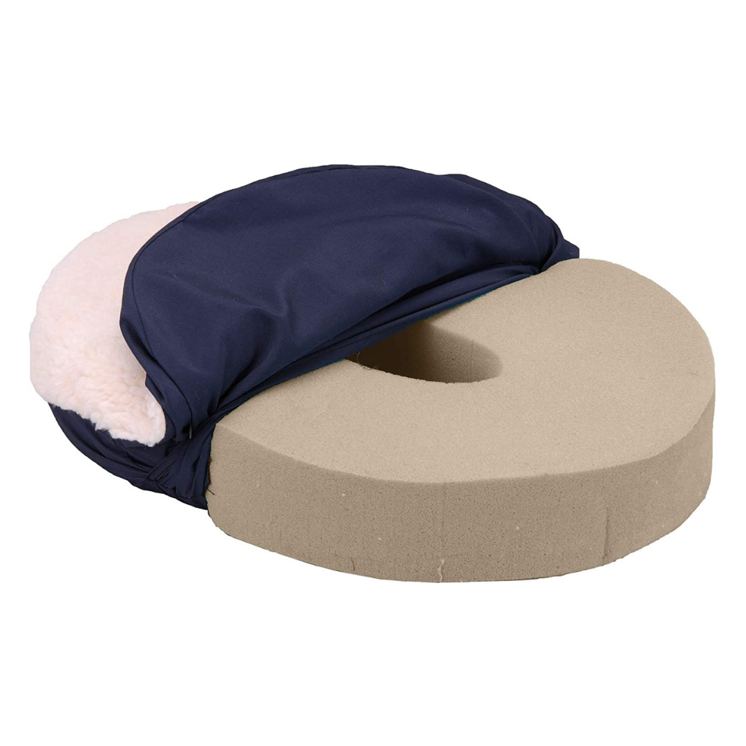 Nova Medical Donut Pillow Seat Cushion with Fleece Sheepskin Surface - Senior.com