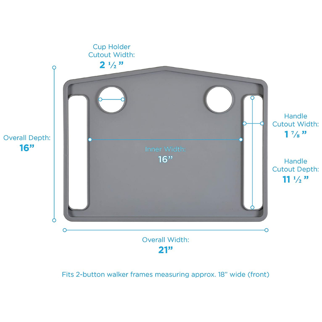 Nova Medical Walker Tray Food Tray with 2 Cup Holders - Senior.com Walker Trays